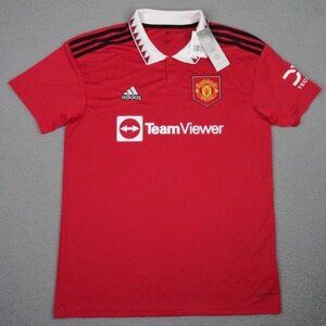 Manchester United FC Jersey Mens Large Red Adidas 22/23 Home Soccer Shirt H13881